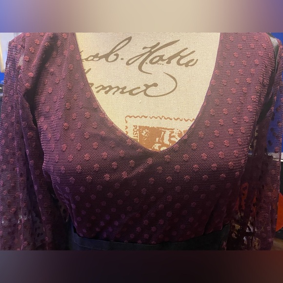 NWT Flamenco Fancy Lace Ensemble Elegant Burgundy Ruffled Skirt Top and belt XL - Picture 7 of 12